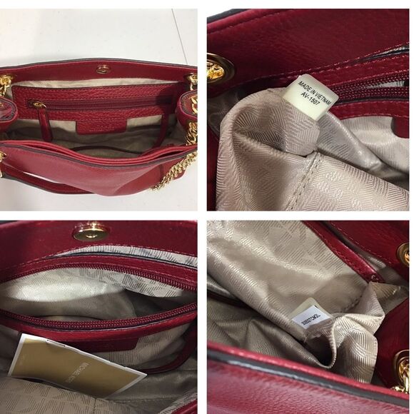 MICHAEL Michael Kors Red Jet Set Chain Messenger Shoulder Crossbody Bag - Picture 4 of 16